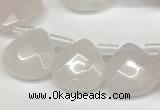 CTR630 Top drilled 13*13mm faceted briolette rose quartz beads