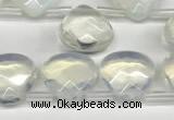 CTR632 Top drilled 13*13mm faceted briolette opalite beads wholesale