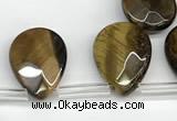 CTR700 Top drilled 12*16mm faceted briolette yellow tiger eye beads