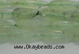 CTR72 15.5 inches 6*16mm faceted teardrop green rutilated quartz beads