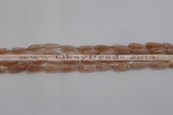 CTR73 15.5 inches 6*16mm faceted teardrop moonstone gemstone beads