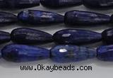 CTR76 15.5 inches 6*16mm faceted teardrop lapis lazuli beads