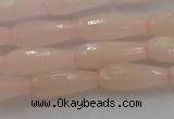 CTR84 15.5 inches 6*16mm faceted teardrop peach stone beads