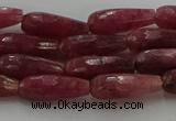 CTR86 15.5 inches 6*16mm faceted teardrop strawberry quartz beads