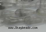 CTR90 15.5 inches 8*20mm faceted teardrop cloudy quartz beads