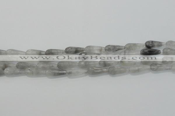 CTR90 15.5 inches 8*20mm faceted teardrop cloudy quartz beads