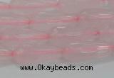 CTR91 15.5 inches 8*20mm faceted teardrop rose quartz beads