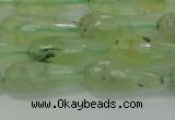 CTR93 15.5 inches 8*20mm faceted teardrop green rutilated quartz beads