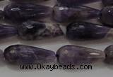 CTR94 15.5 inches 8*20mm faceted teardrop dogtooth amethyst beads