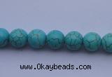 CTU04 15.5 inches 10mm round blue turquoise strand beads Wholesale