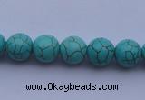 CTU06 15.5 inches 14mm round blue turquoise strand beads Wholesale