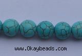 CTU08 15.5 inches 18mm round blue turquoise strand beads Wholesale