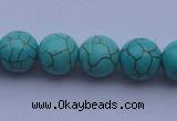 CTU10 15.5 inches 25mm round blue turquoise strand beads Wholesale