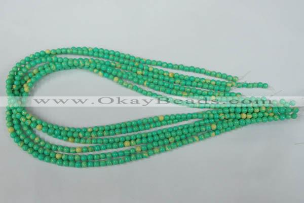 CTU1160 15.5 inches 4mm round synthetic turquoise beads wholesale