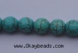 CTU12 15.5 inches 8mm faceted round blue turquoise beads Wholesale