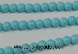 CTU1210 15.5 inches 4mm round synthetic turquoise beads