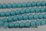 CTU1212 15.5 inches 8mm round synthetic turquoise beads