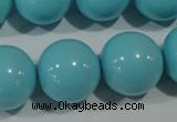 CTU1218 15.5 inches 20mm round synthetic turquoise beads