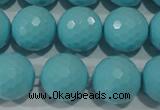 CTU1226 15.5 inches 16mm faceted round synthetic turquoise beads