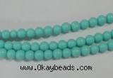 CTU1380 15.5 inches 4mm round synthetic turquoise beads