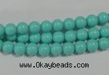 CTU1381 15.5 inches 5mm round synthetic turquoise beads