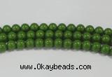 CTU1390 15.5 inches 4mm round synthetic turquoise beads