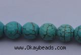 CTU14 15.5 inches 10mm faceted round blue turquoise beads Wholesale