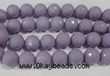 CTU1410 15.5 inches 4mm faceted round synthetic turquoise beads