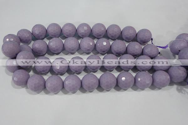 CTU1417 15.5 inches 18mm faceted round synthetic turquoise beads