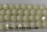 CTU1440 15.5 inches 4mm faceted round synthetic turquoise beads