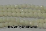 CTU1441 15.5 inches 3mm faceted round synthetic turquoise beads