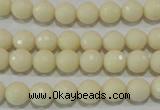 CTU1443 15.5 inches 8mm faceted round synthetic turquoise beads