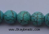 CTU16 15.5 inches 16mm faceted round blue turquoise beads Wholesale