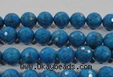 CTU1632 15.5 inches 8mm faceted round synthetic turquoise beads