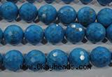 CTU1634 15.5 inches 12mm faceted round synthetic turquoise beads