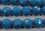 CTU1636 15.5 inches 16mm faceted round synthetic turquoise beads