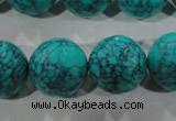 CTU1689 15.5 inches 20mm faceted round synthetic turquoise beads