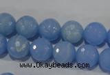 CTU1744 15.5 inches 10mm faceted round synthetic turquoise beads