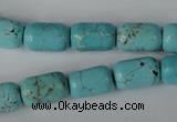 CTU1940 15.5 inches 10*15mm tube imitation turquoise beads