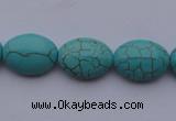 CTU20 15.5 inches 13*18mm oval blue turquoise strand beads Wholesale