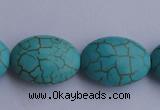 CTU23 15.5 inches 25*35mm oval blue turquoise strand beads Wholesale