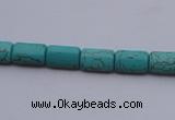 CTU24 15.5 inches 10*15mm rectangle blue turquoise beads Wholesale