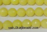 CTU2526 15.5 inches 10mm faceted round synthetic turquoise beads