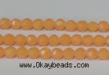 CTU2539 15.5 inches 4mm faceted round synthetic turquoise beads