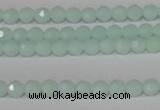 CTU2571 15.5 inches 4mm faceted round synthetic turquoise beads