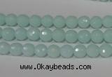 CTU2572 15.5 inches 6mm faceted round synthetic turquoise beads