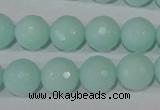 CTU2575 15.5 inches 12mm faceted round synthetic turquoise beads