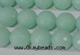 CTU2576 15.5 inches 14mm faceted round synthetic turquoise beads