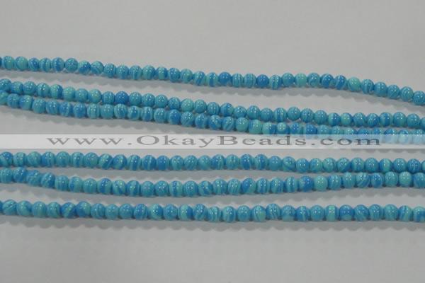 CTU2580 15.5 inches 4mm round synthetic turquoise beads