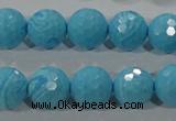 CTU2593 15.5 inches 10mm faceted round synthetic turquoise beads